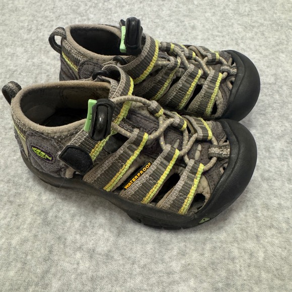 Keen Other - Keen Kids Newport H2 Waterproof Sandals Gray Lime Green Hiking Shoes Size 10/11